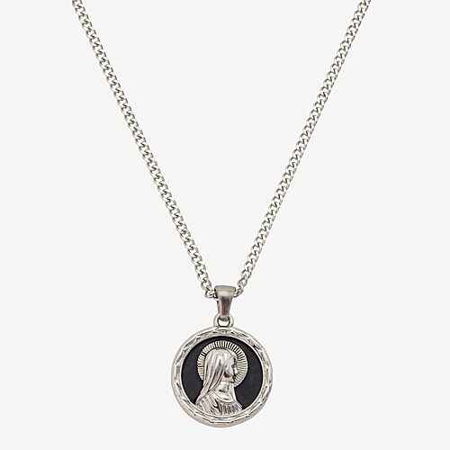J.p. Army Mens Stainless Steel Round 20 Inch Pendant Necklace In Silver