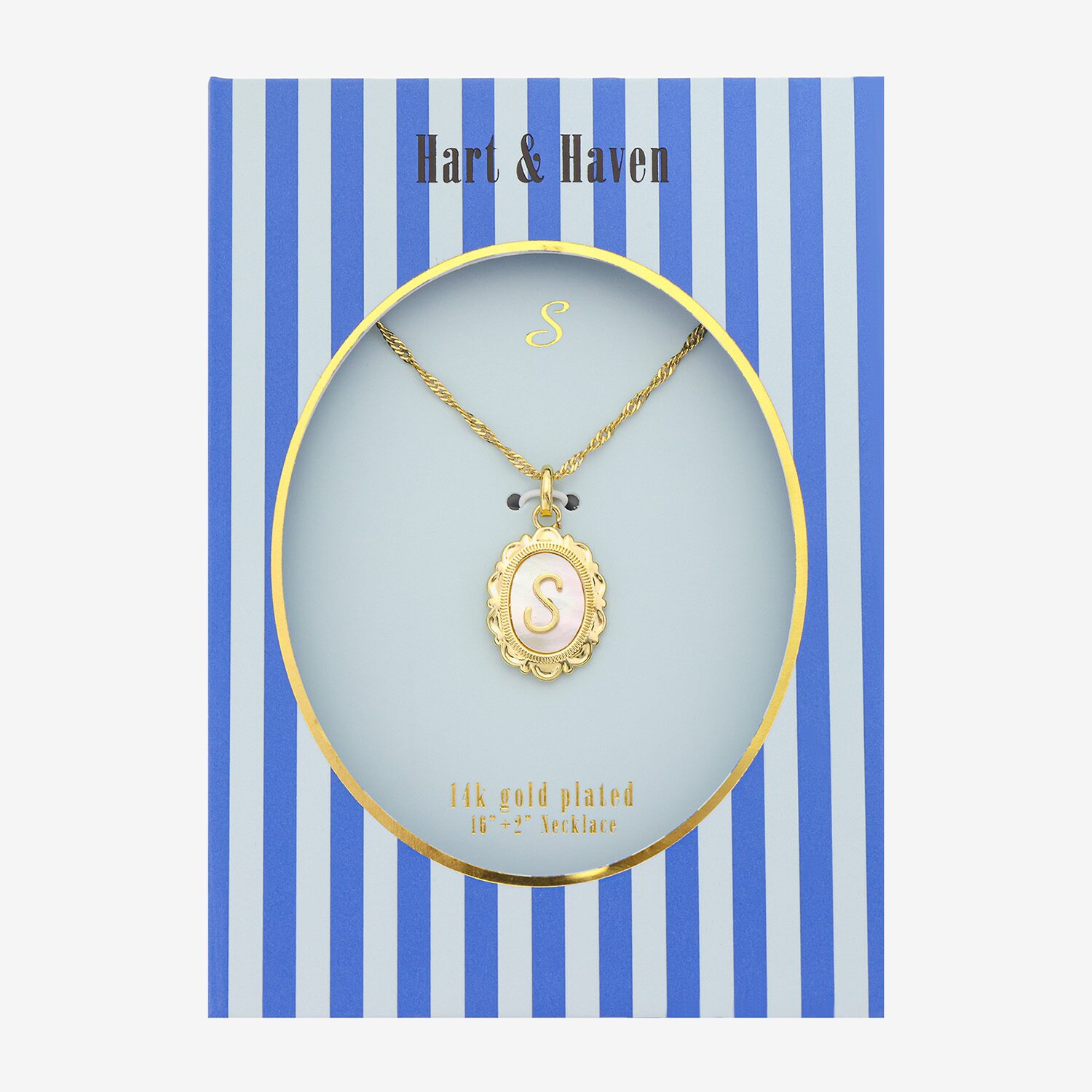 Hart & Haven Hart & Haven Womens White Mother Of Pearl Oval 16 Inch Pendant Necklace