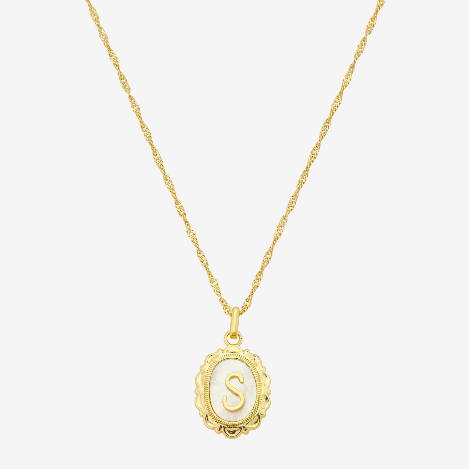 Hart & Haven Hart & Haven Womens White Mother Of Pearl Oval 16 Inch Pendant Necklace
