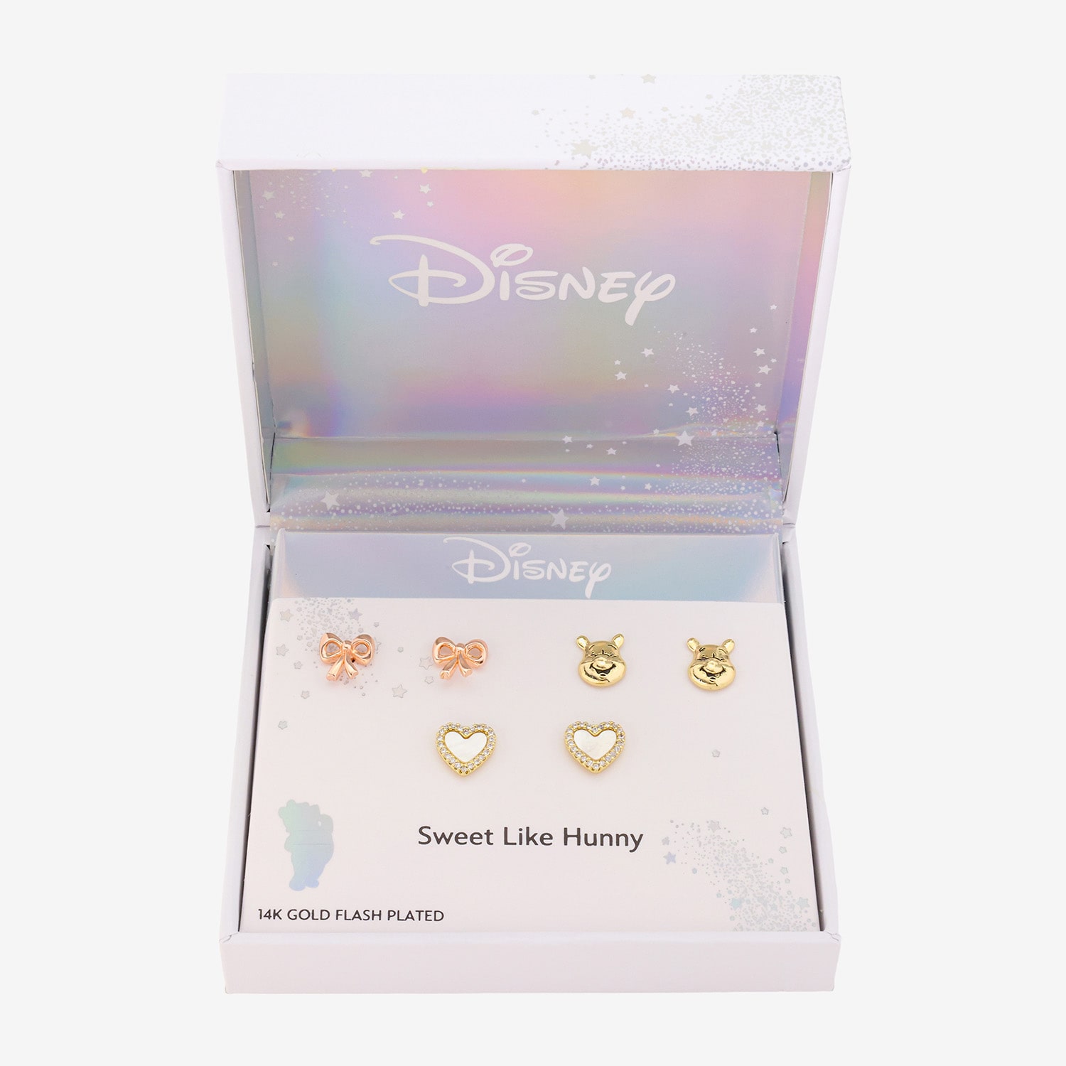 Disney Classics Womens Cubic Zirconia Winnie The Pooh 3 Pair Earring Set