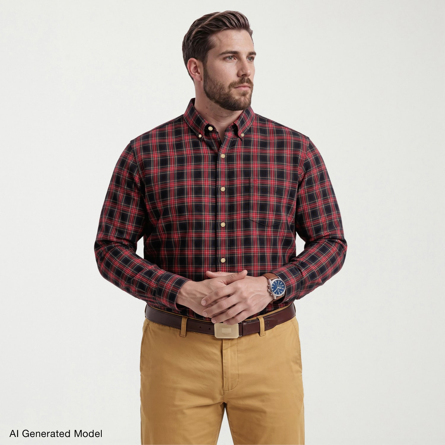 IZOD Mens Long Sleeve Regular Fit Big and Tall Button-Down Shirt