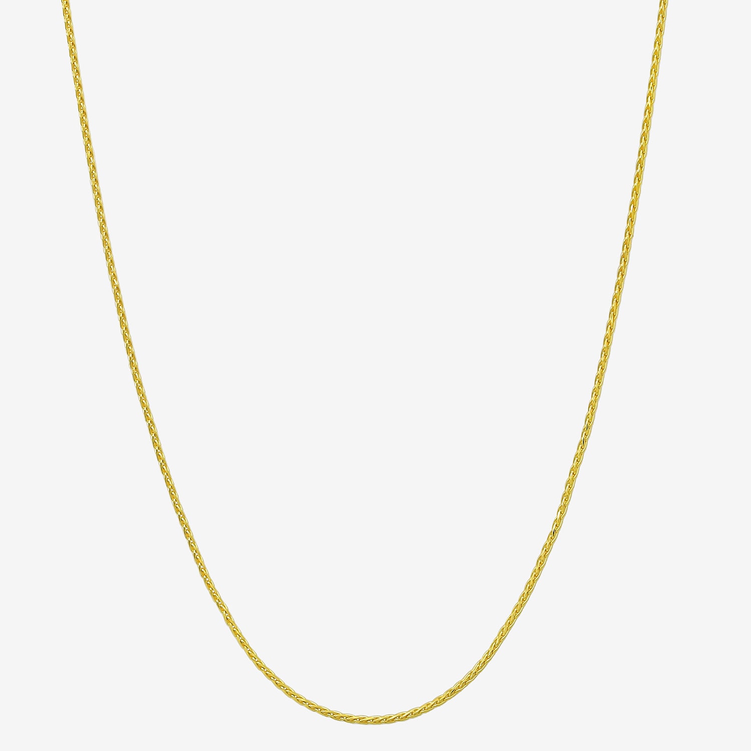 Womens 10K Gold 18 Inch Wheat Chain Necklace