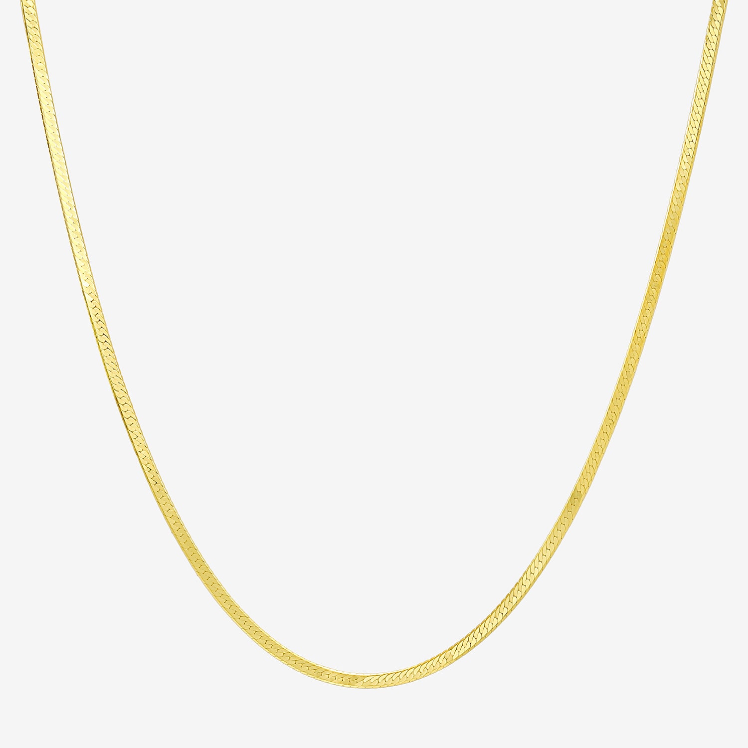 Made in Italy Womens 10K Gold 16 Inch Herringbone Chain Necklace