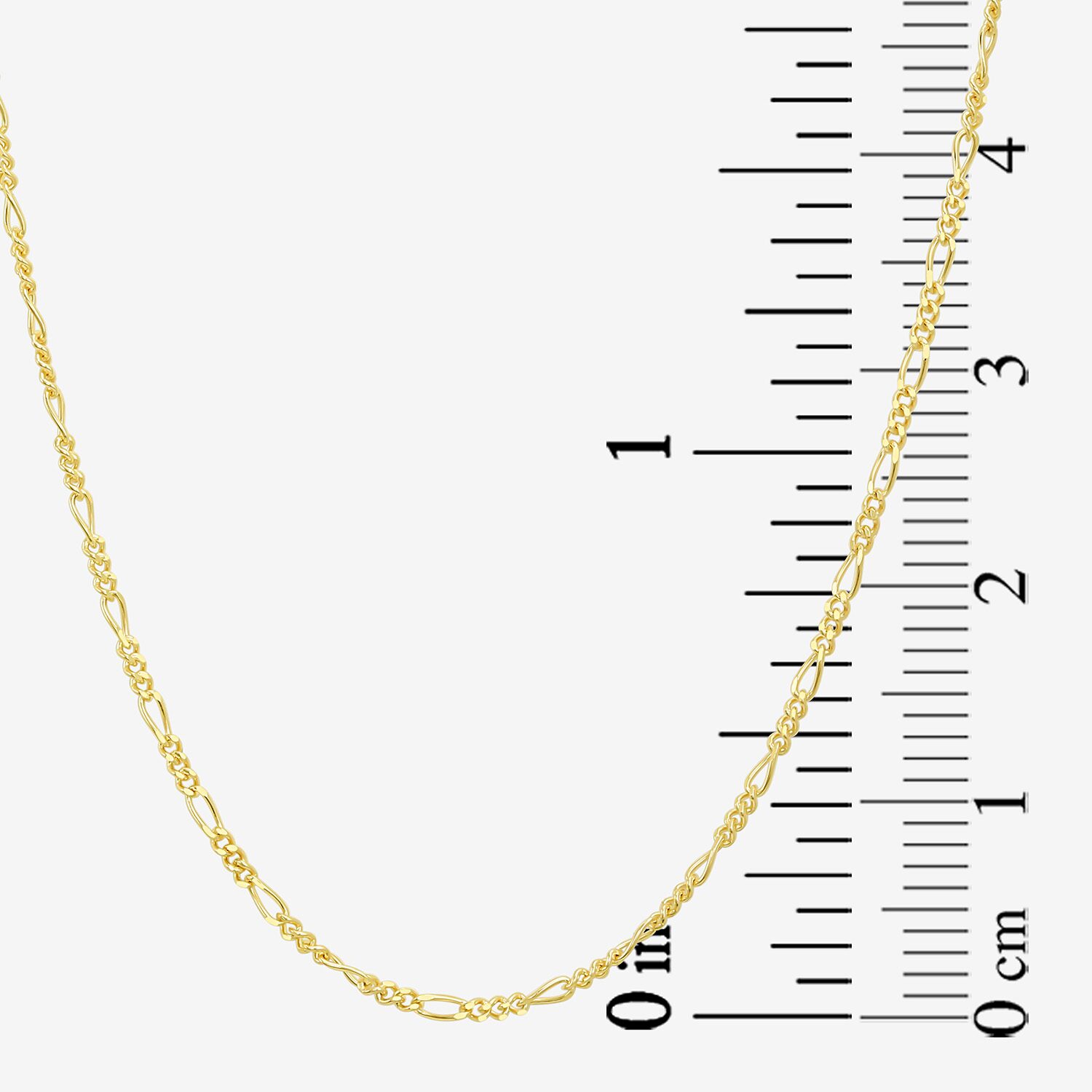 Womens 10K Gold 18 Inch Figaro Chain Necklace
