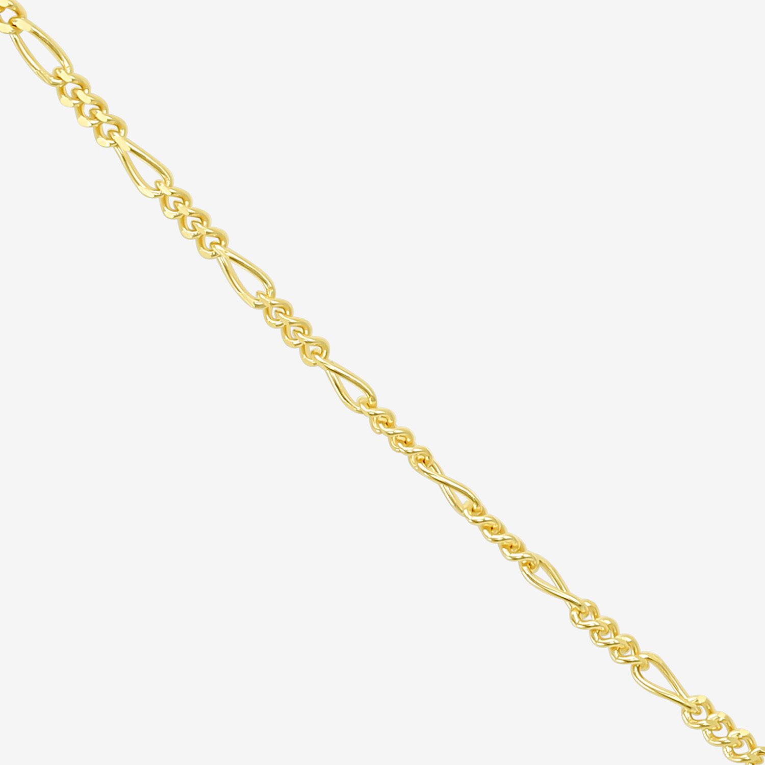 Womens 10K Gold 18 Inch Figaro Chain Necklace