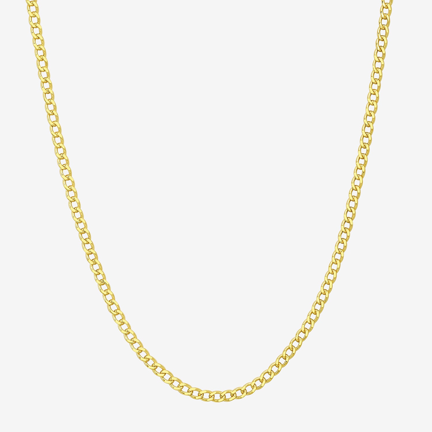 Made in Italy Womens 10K Gold 18 Inch Curb Chain Necklace