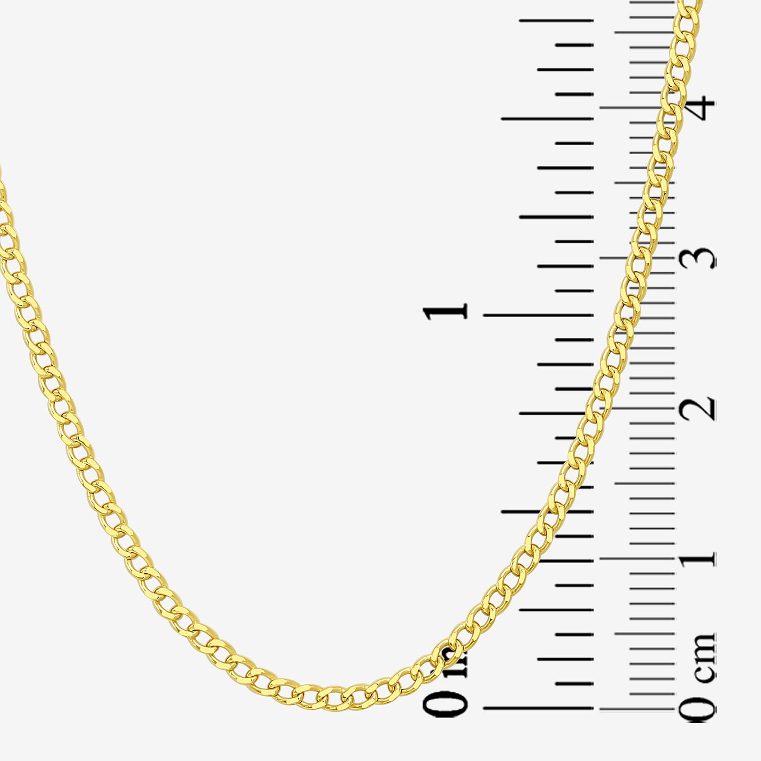 Made in Italy Womens 10K Gold 18 Inch Curb Chain Necklace