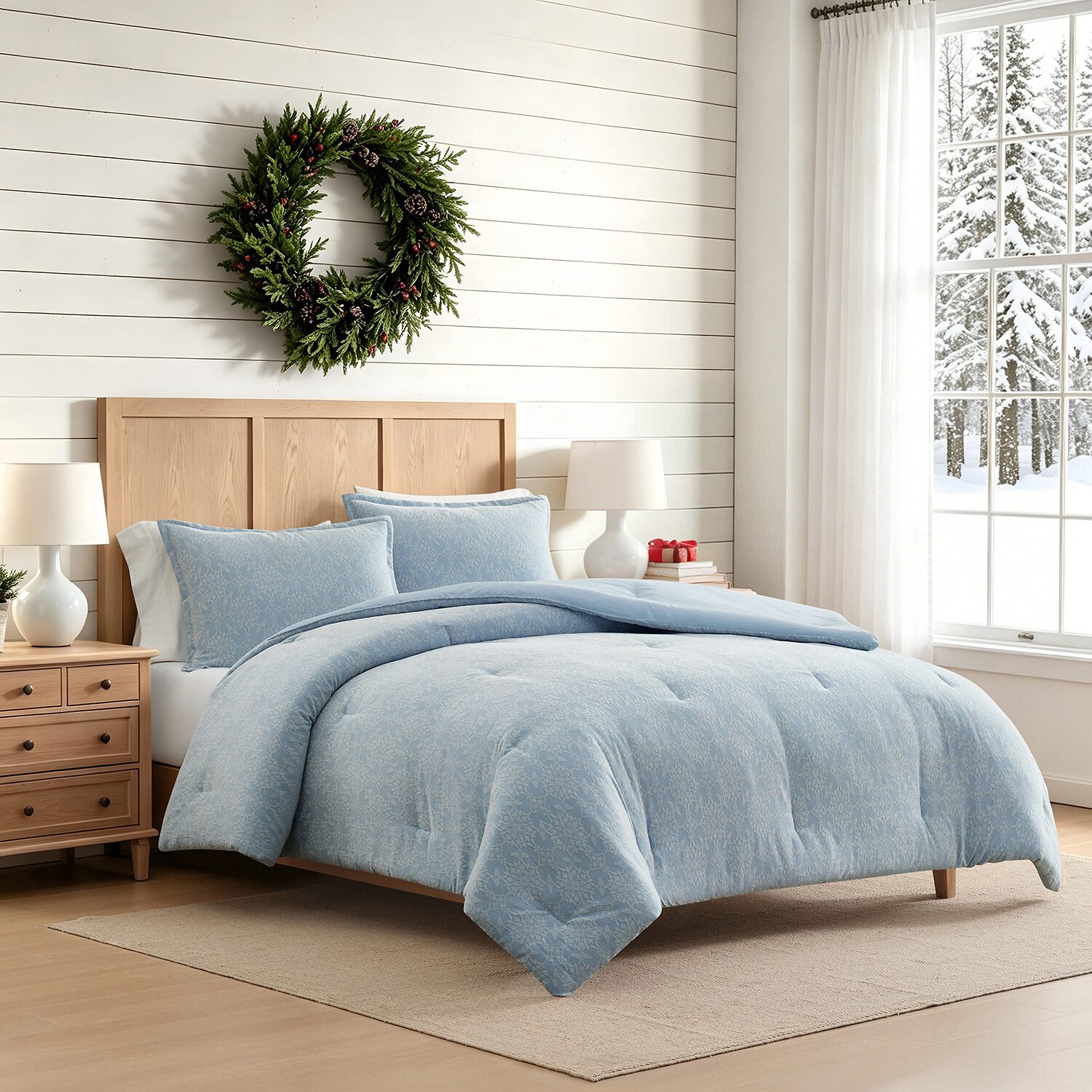 Martha Stewart Snowflake Tile 3-pc. Comforter Set