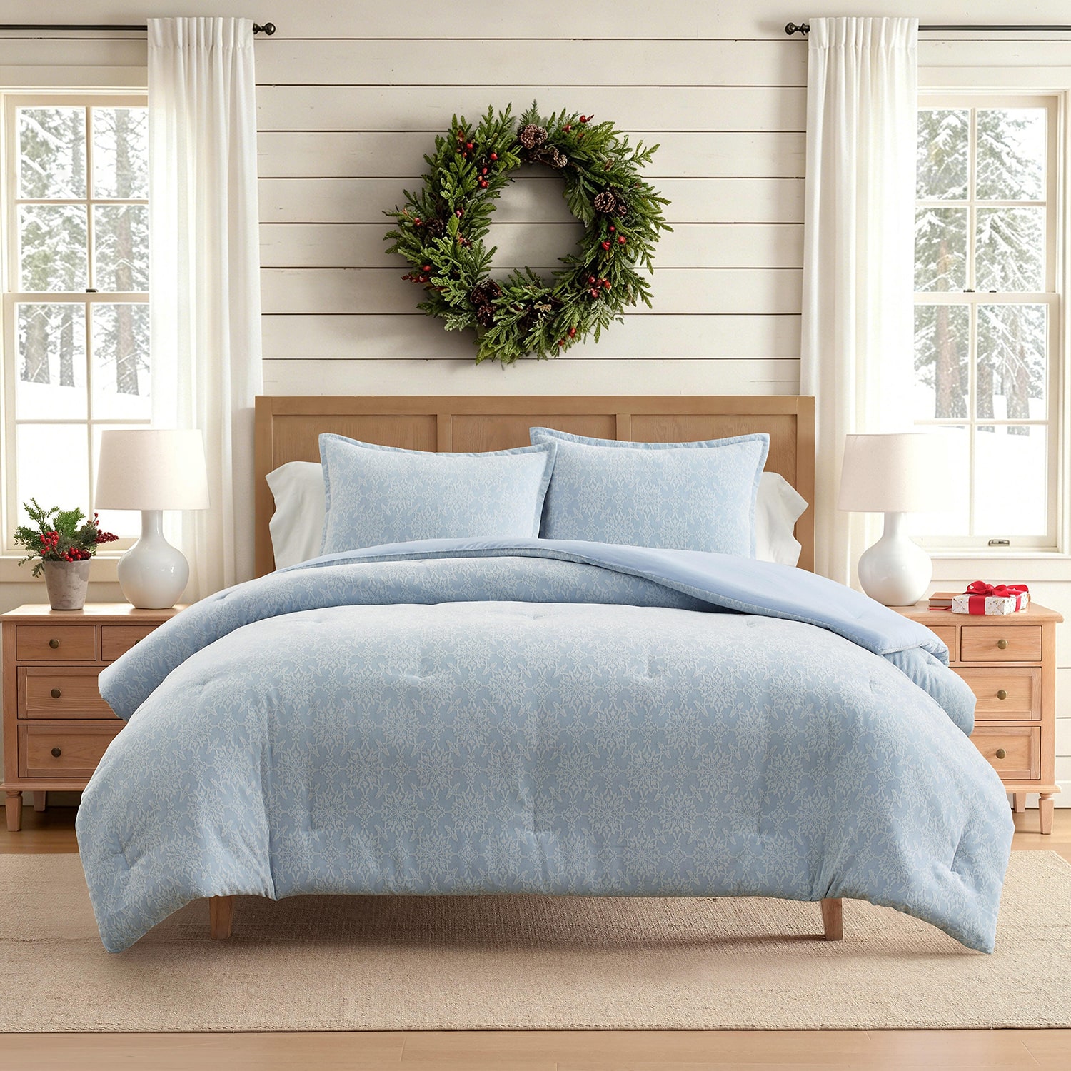 Martha Stewart Snowflake Tile 3-pc. Comforter Set