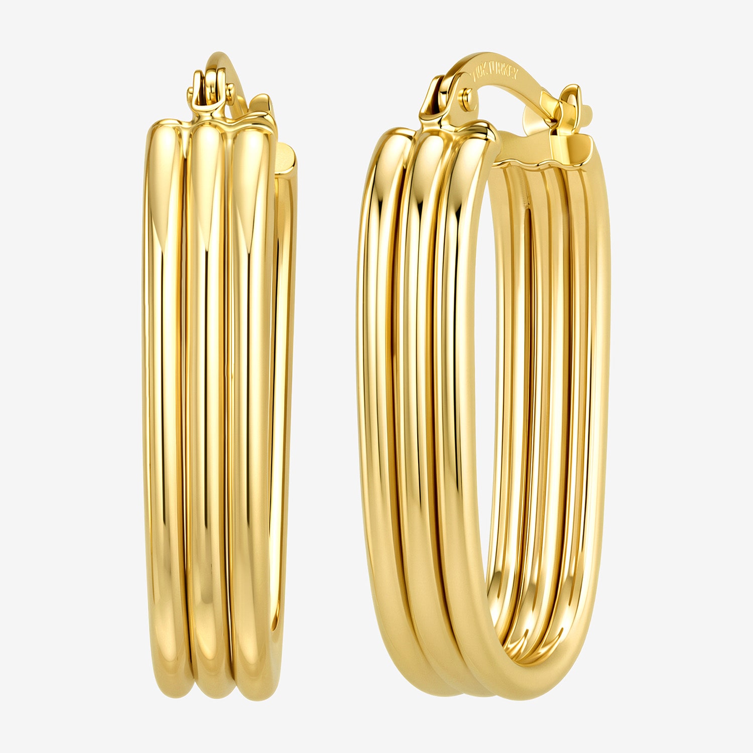 Gold Addiction Womens 10K Gold 23.5mm Hoop Earrings