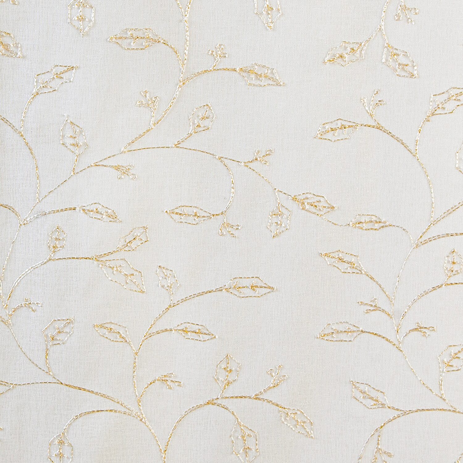 No 918 Holly Metallic Embroidery Christmas Rod Pocket Sheer Set of 2 Curtain Panel