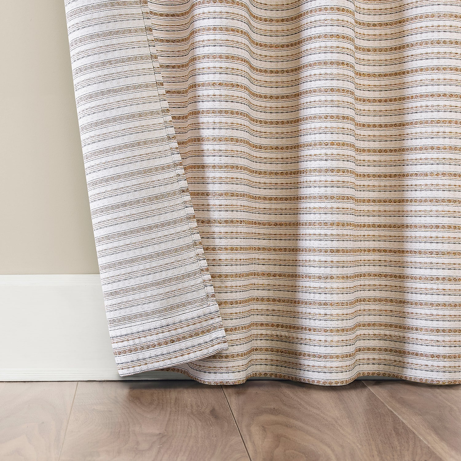 Archaeo Channing Artisan Stripe Ring Top Semi-Sheer Set of 2 Curtain Panel