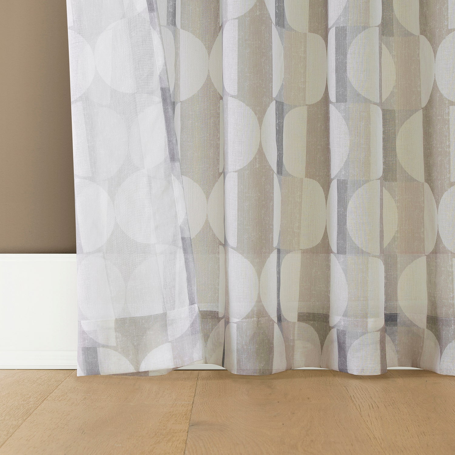 No 918 Lucas Retro Geometric Rod Pocket Sheer Set of 2 Curtain Panel