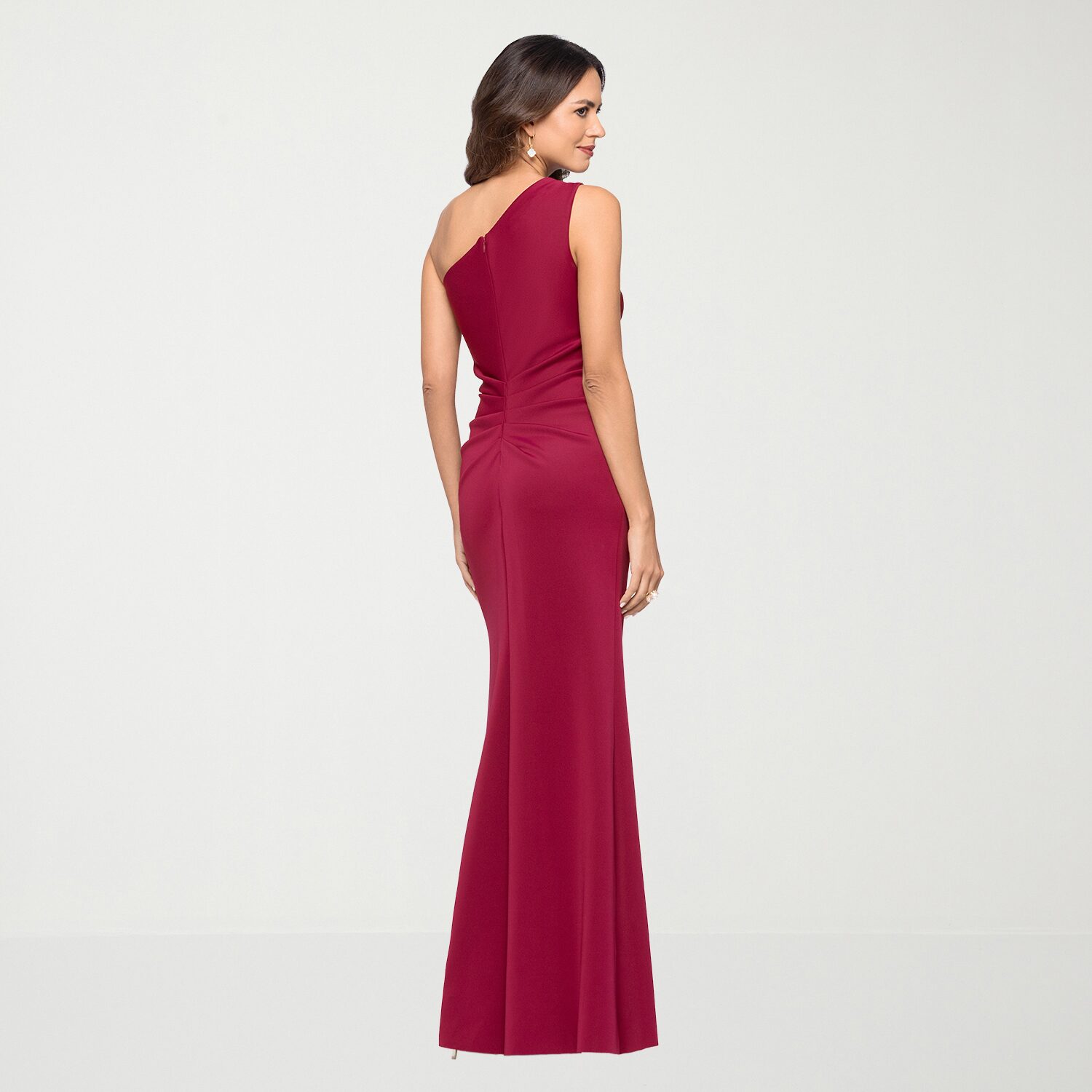 DJ Jaz Womens Asymmetrical Neck Sleeveless Evening Gown