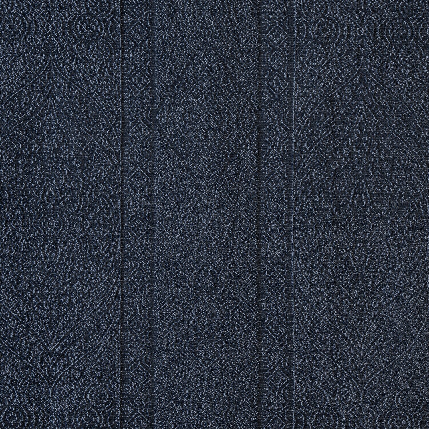 Sun Zero Medina Woven Damask Rod Pocket 100% Blackout Set of 2 Curtain Panel