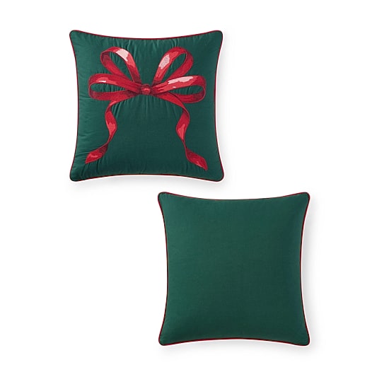 Martha Stewart Bow Holiday Square Throw Pillow