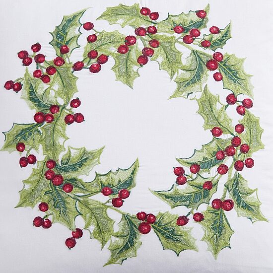 Martha Stewart Wreath Holiday Square Throw Pillow