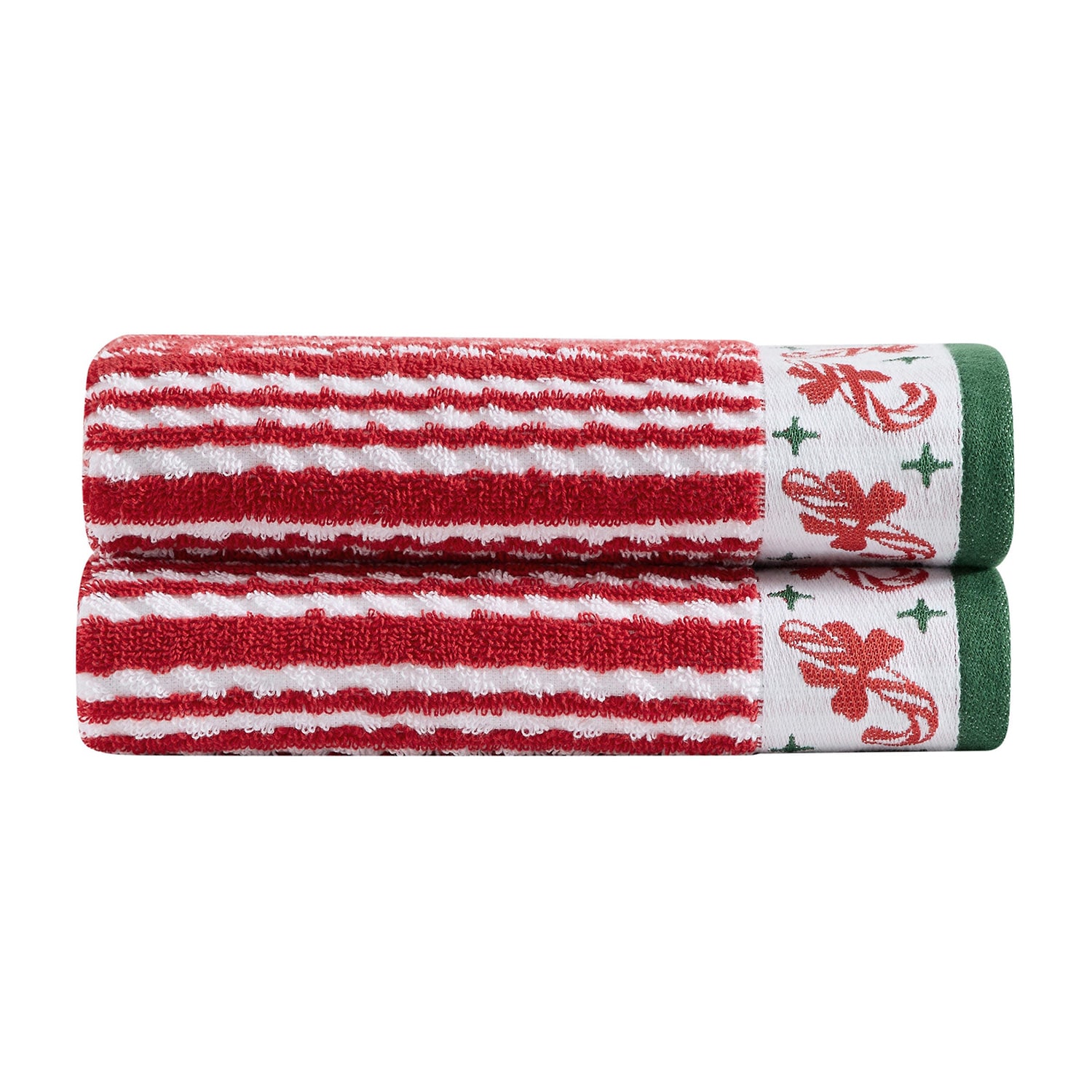 Martha Stewart Red Stripe 2-pc. Hand Towel Set