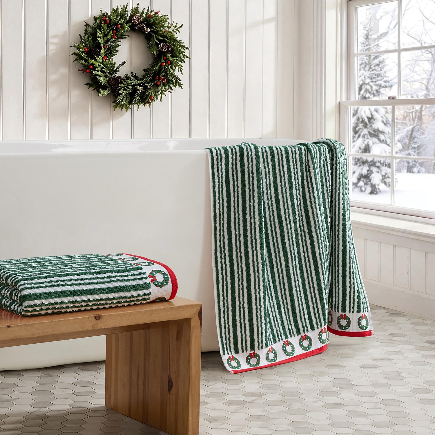 Martha Stewart Stripe 2-pc. Bath Towel Set