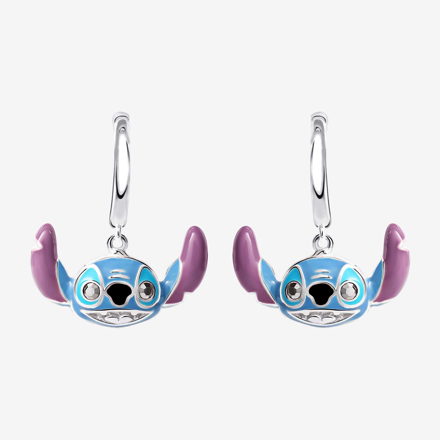 Disney Collection Girls Sterling Silver 16.1mm Lilo & Stitch Hoop Earrings