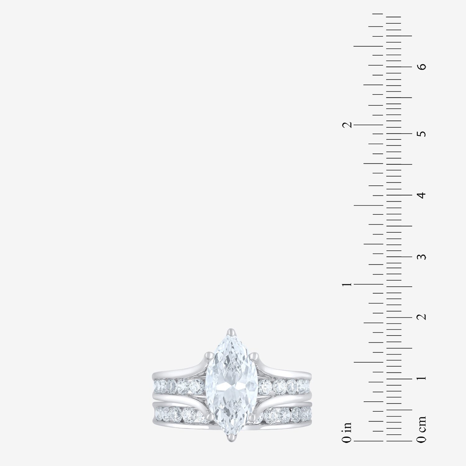 (F / Vs2) Womens 3 CT. T.W. Lab Grown White Diamond 10K Gold Marquise Side Stone Bridal Set