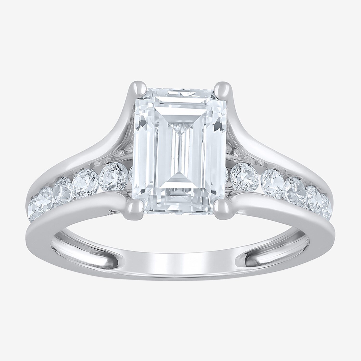 F / Vs2) Womens CT. T.W. Lab Grown White Diamond 10K Gold Side Stone Bridal Set
