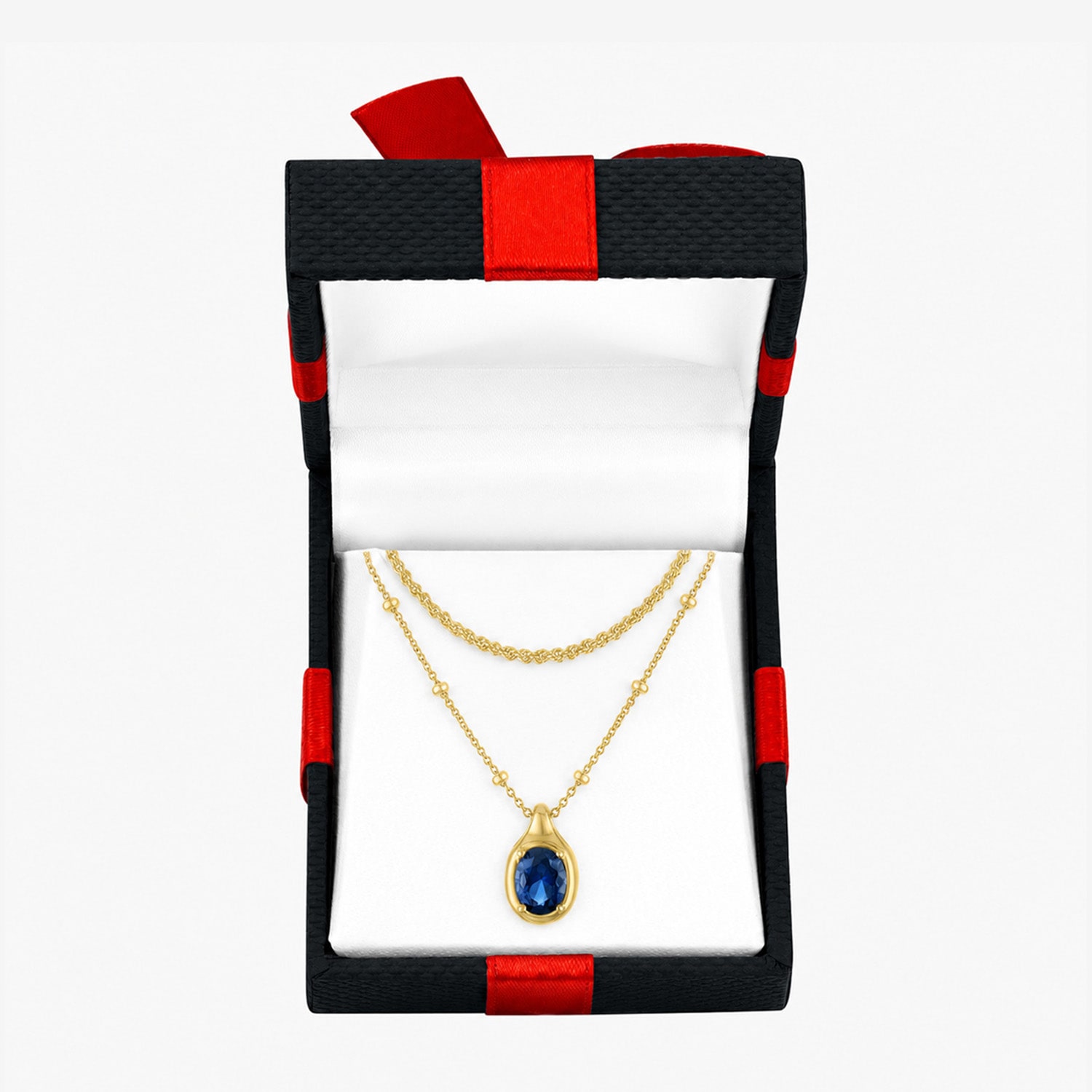 Womens Lab Created Blue Sapphire 2-pc. Pendant Necklace Set