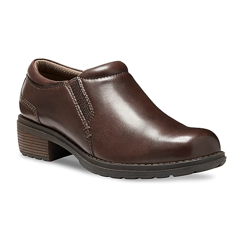 Eastland Double Down Womens Round Closed Toe Slip-on Shoe In Brown