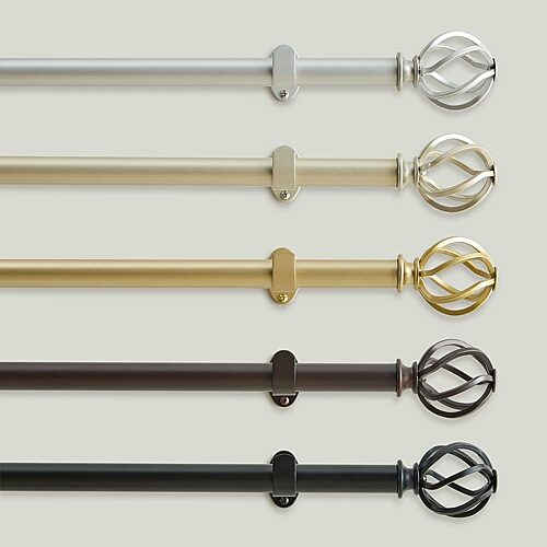 Threadmade Walker 1 In Curtain Rod In Black