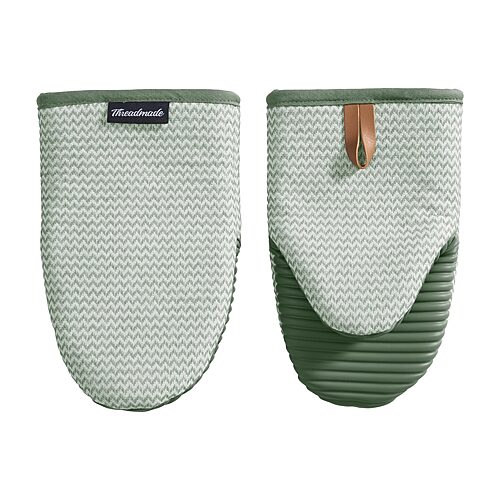 Threadmade Sirena Mini 2-pc. Oven Mitt In Green