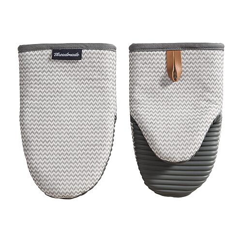 Threadmade Sirena Mini 2-pc. Oven Mitt In Gray