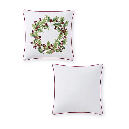 Martha Stewart Wreath Holiday Square Throw Pillow