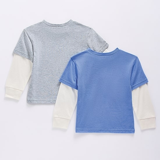 Okie Dokie Toddler & Little Boys Round Neck Long Sleeve Classic Fit 2-pc. Graphic T-Shirt