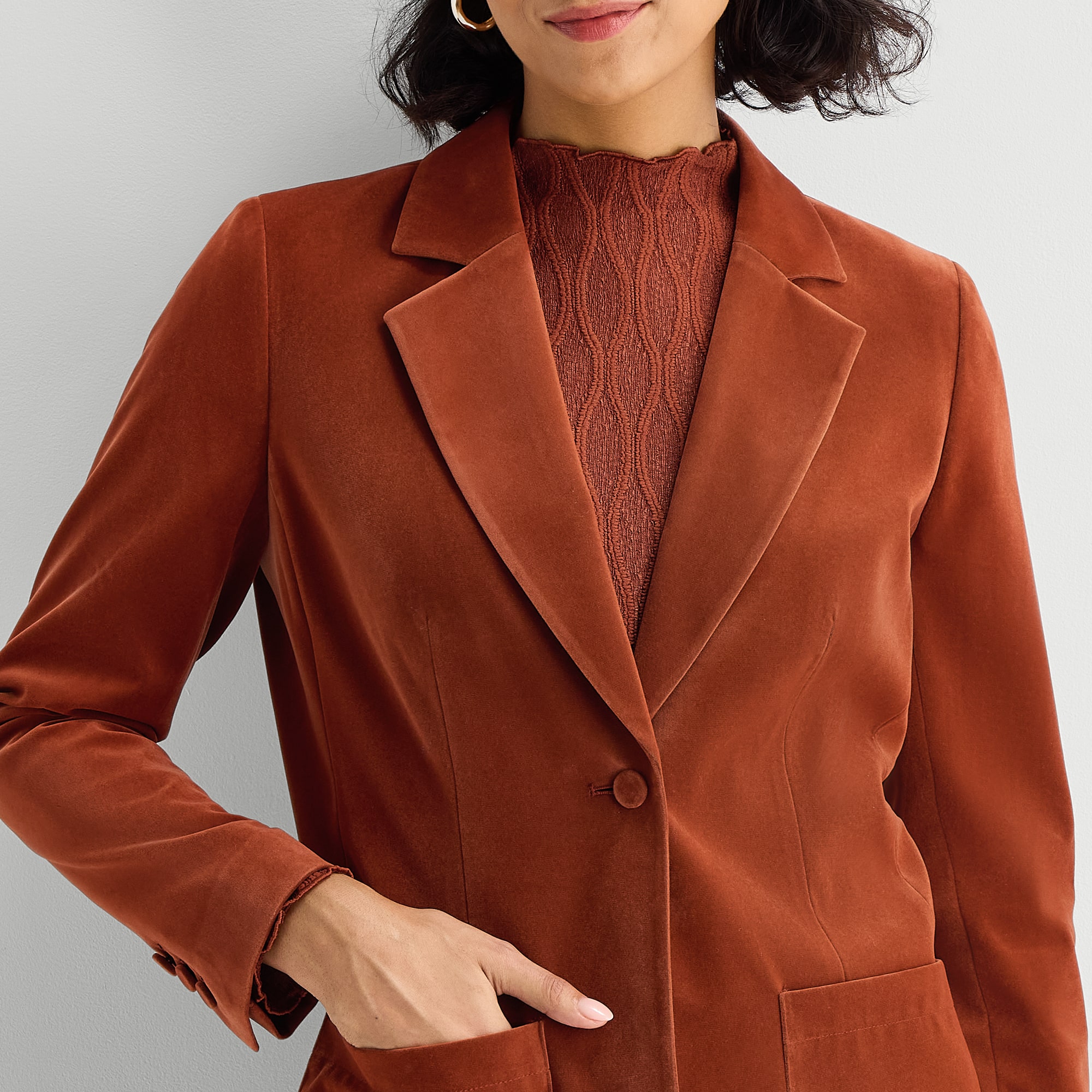 Liz Claiborne Womens Velvet Regular Fit Blazer
