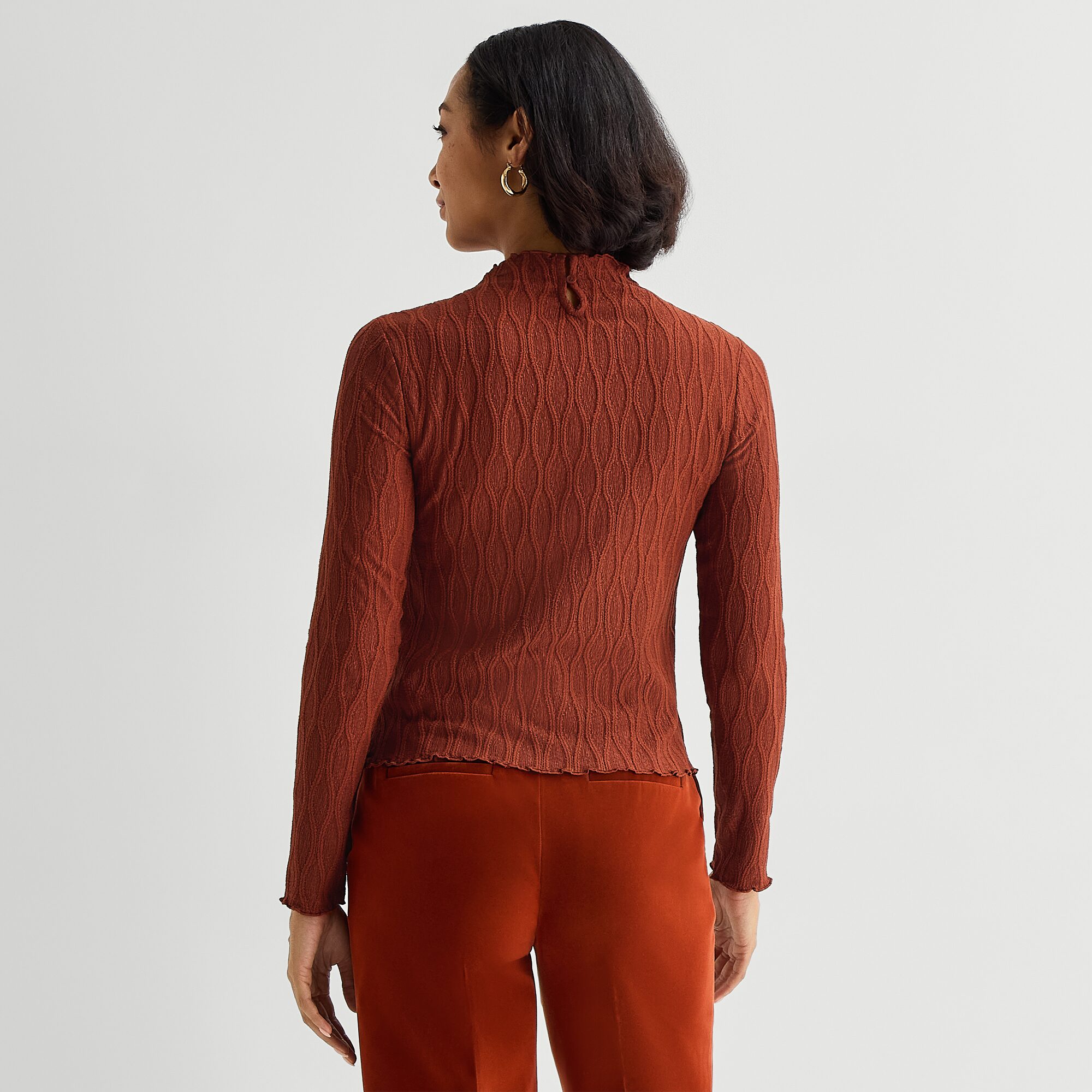 Liz Claiborne Womens Mock Neck Long Sleeve Blouse