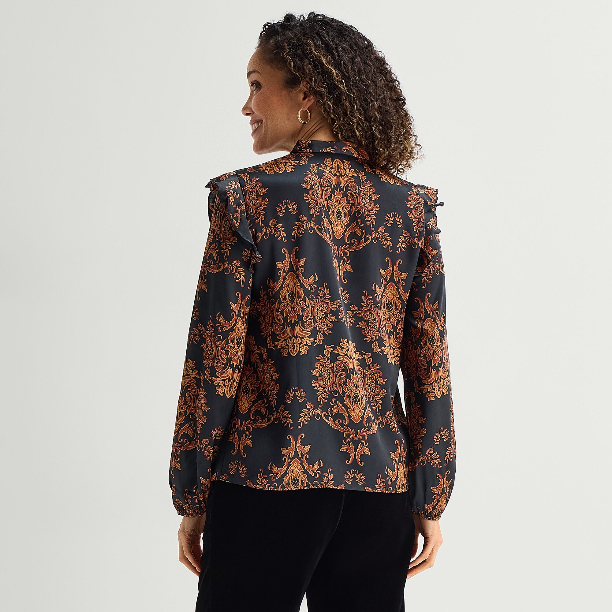 Liz Claiborne Womens V Neck Long Sleeve Blouse