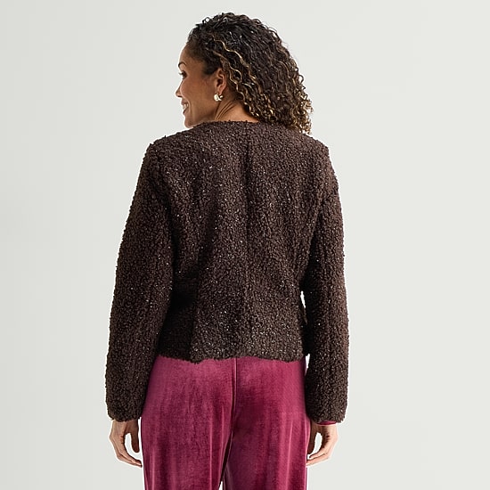 Liz Claiborne Womens Midweight Teddy Jacket