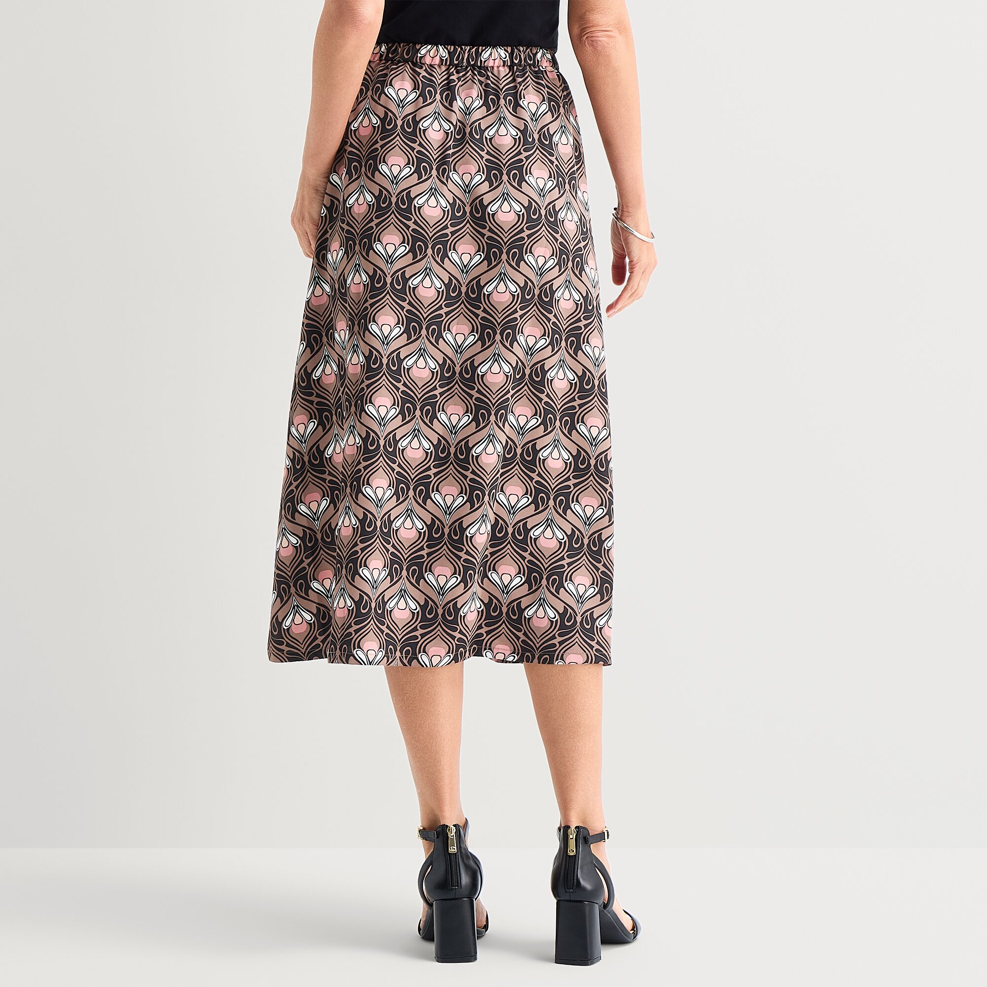 Liz Claiborne Womens Midi Flared Skirt