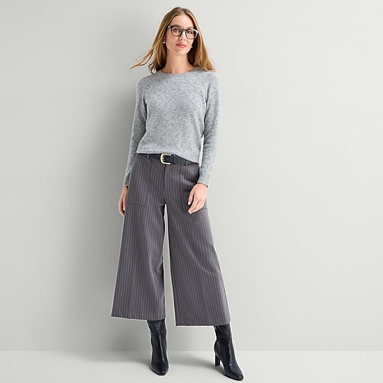 Liz Claiborne Womens Crew Neck Long Sleeve Pullover Sweater