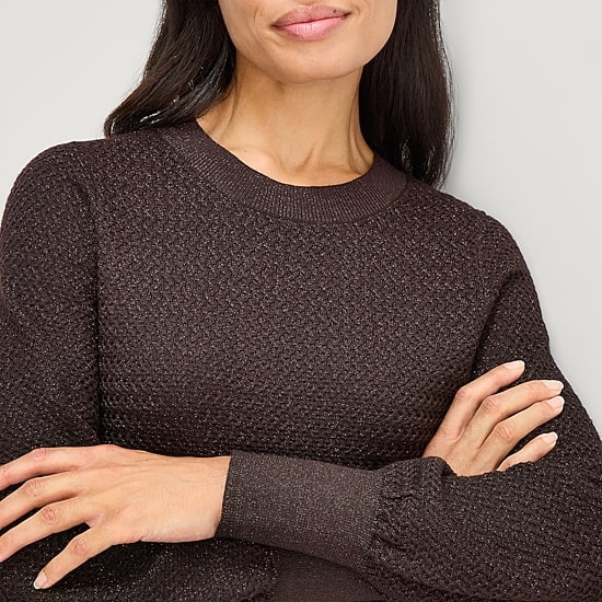 Liz Claiborne Womens Crew Neck Long Sleeve Pullover Sweater