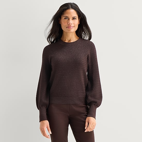 Liz Claiborne Womens Crew Neck Long Sleeve Pullover Sweater