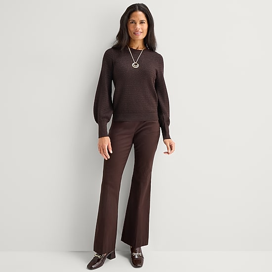 Liz Claiborne Womens Crew Neck Long Sleeve Pullover Sweater