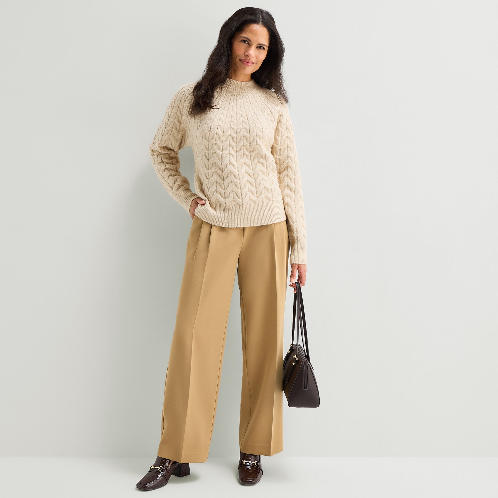 Liz Claiborne Womens Mock Neck Long Sleeve Pullover Sweater