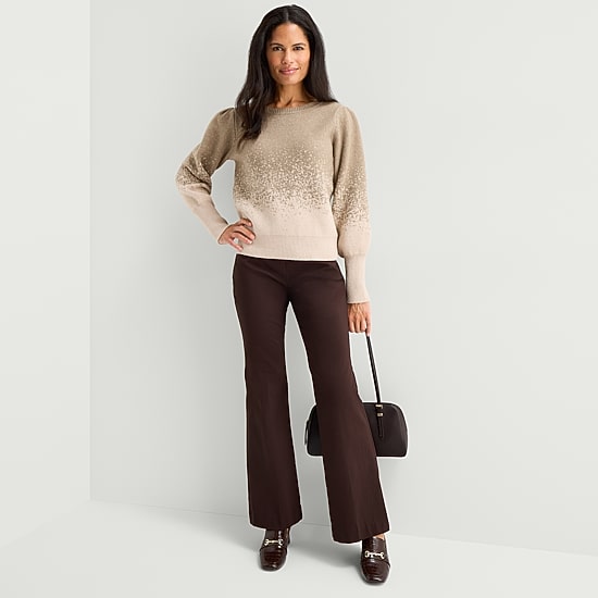 Liz Claiborne Womens Crew Neck Long Sleeve Pullover Sweater