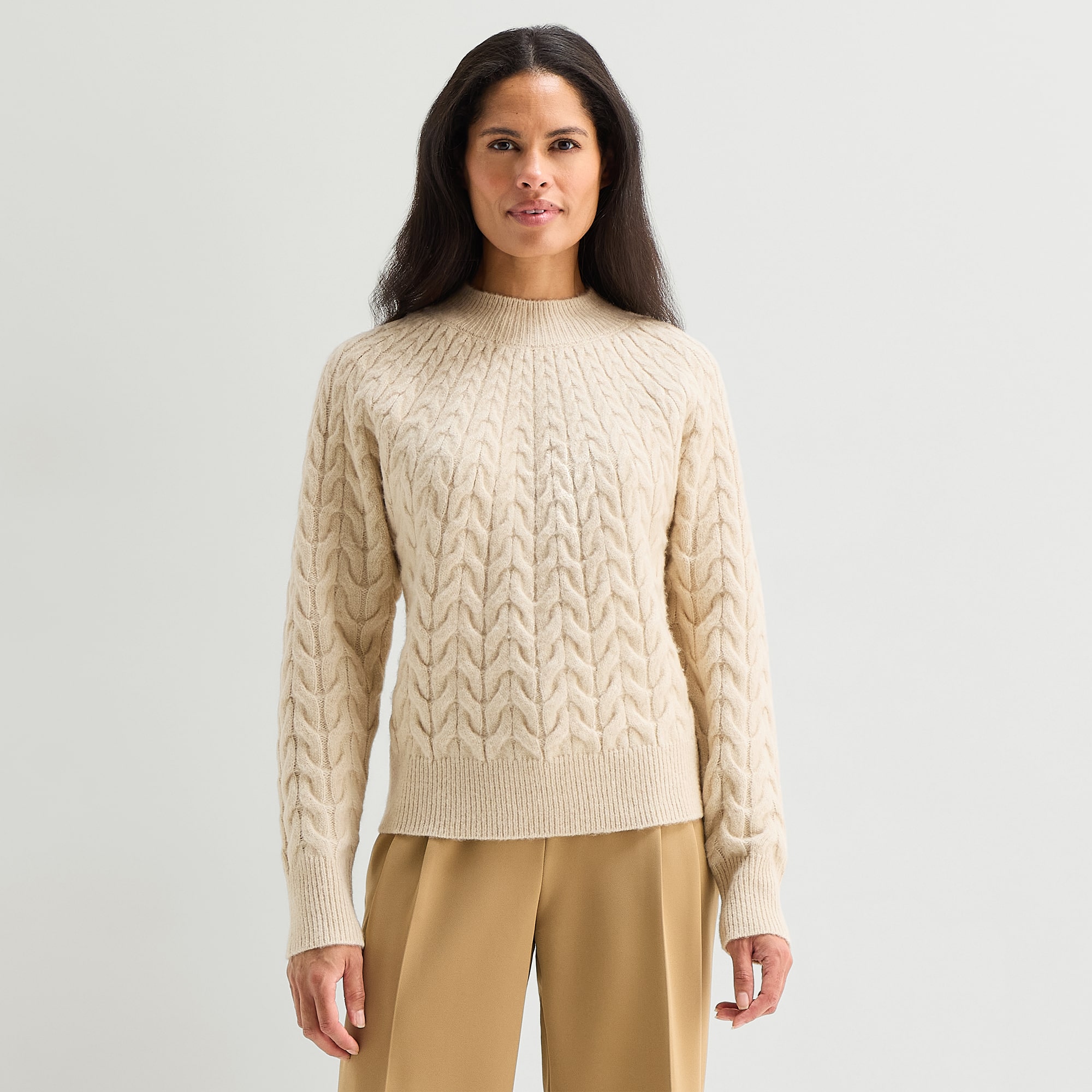 Liz Claiborne Womens Mock Neck Long Sleeve Pullover Sweater