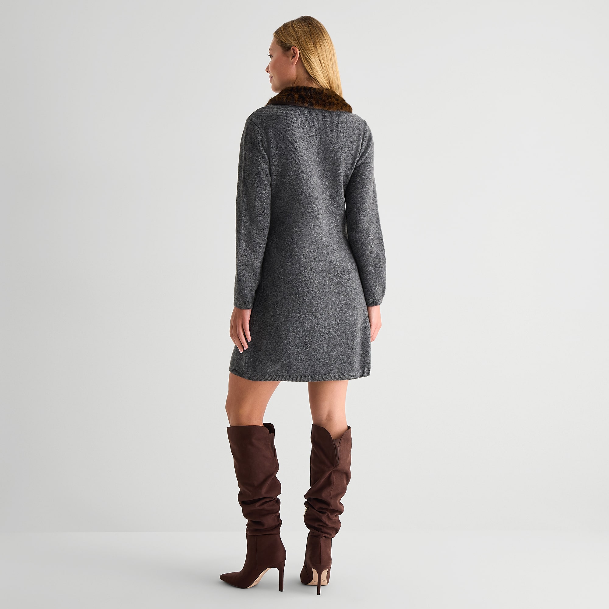MSK Womens Long Sleeve Sweater Dress