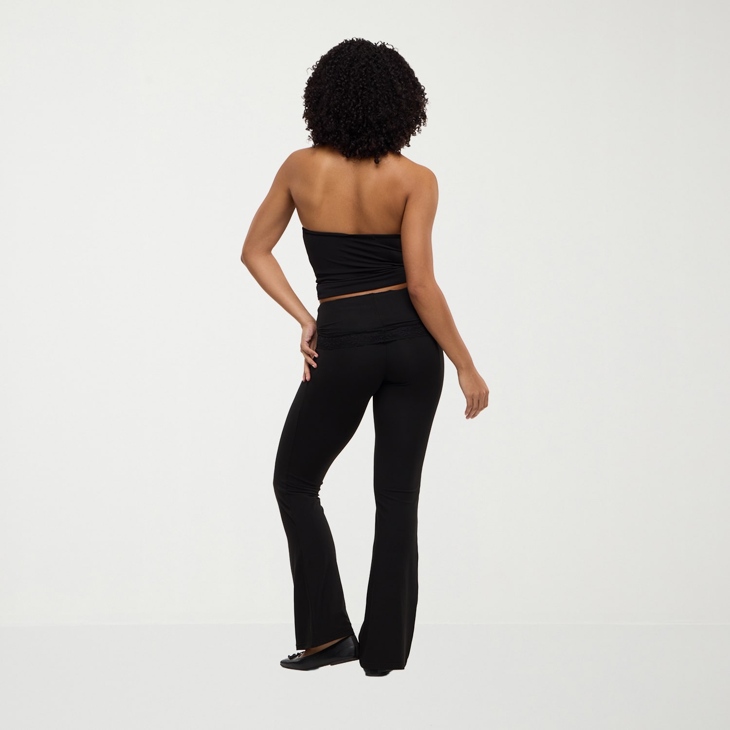 Forever 21 Na Womens Flare Mid Rise Pull-On Pant