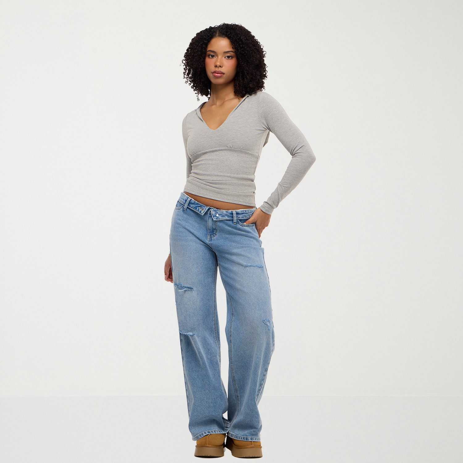 Forever 21 Na Womens Juniors Low Rise Wide Leg Jean