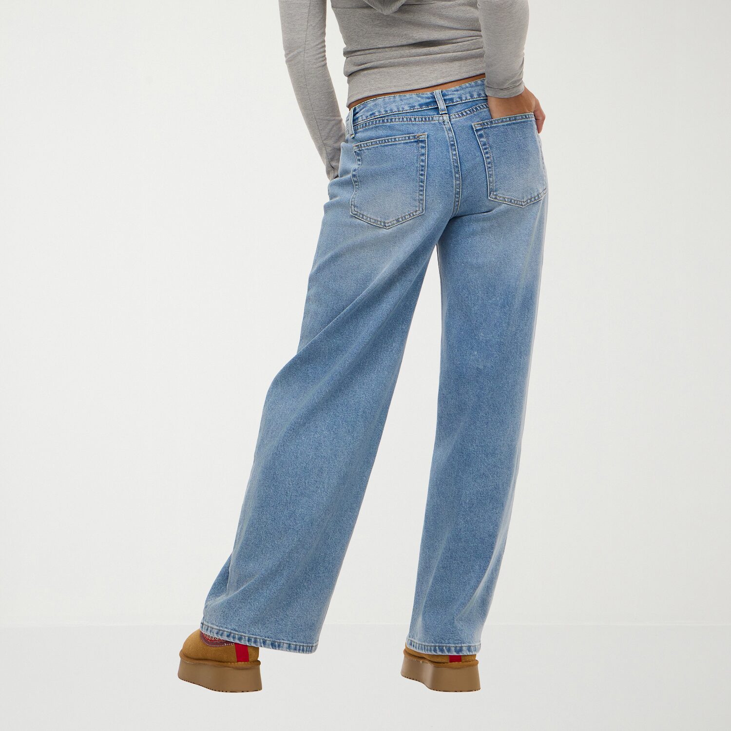 Forever 21 Na Womens Juniors Low Rise Wide Leg Jean