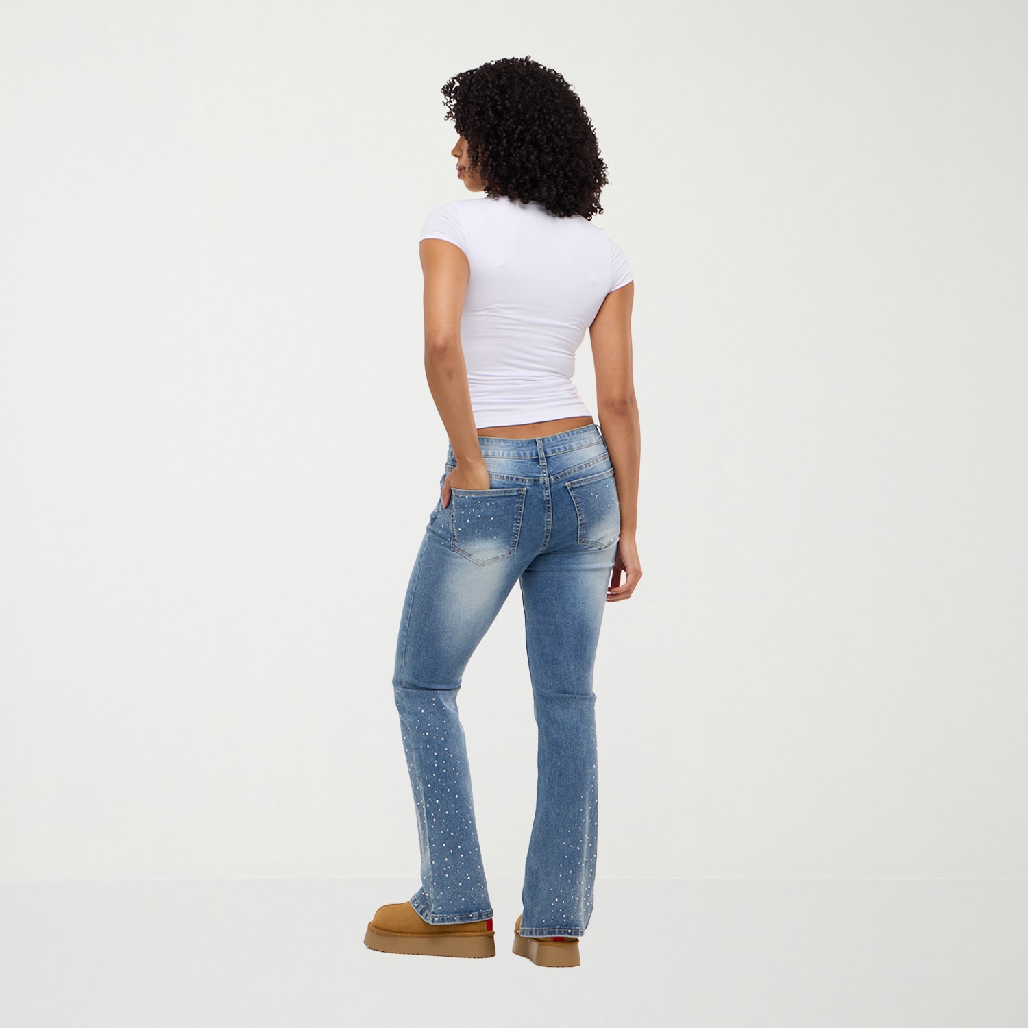 Forever 21 Na Womens Juniors High Rise Wide Leg Jean
